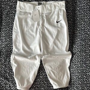 Nike White Track Pants with Elastic Cuffs